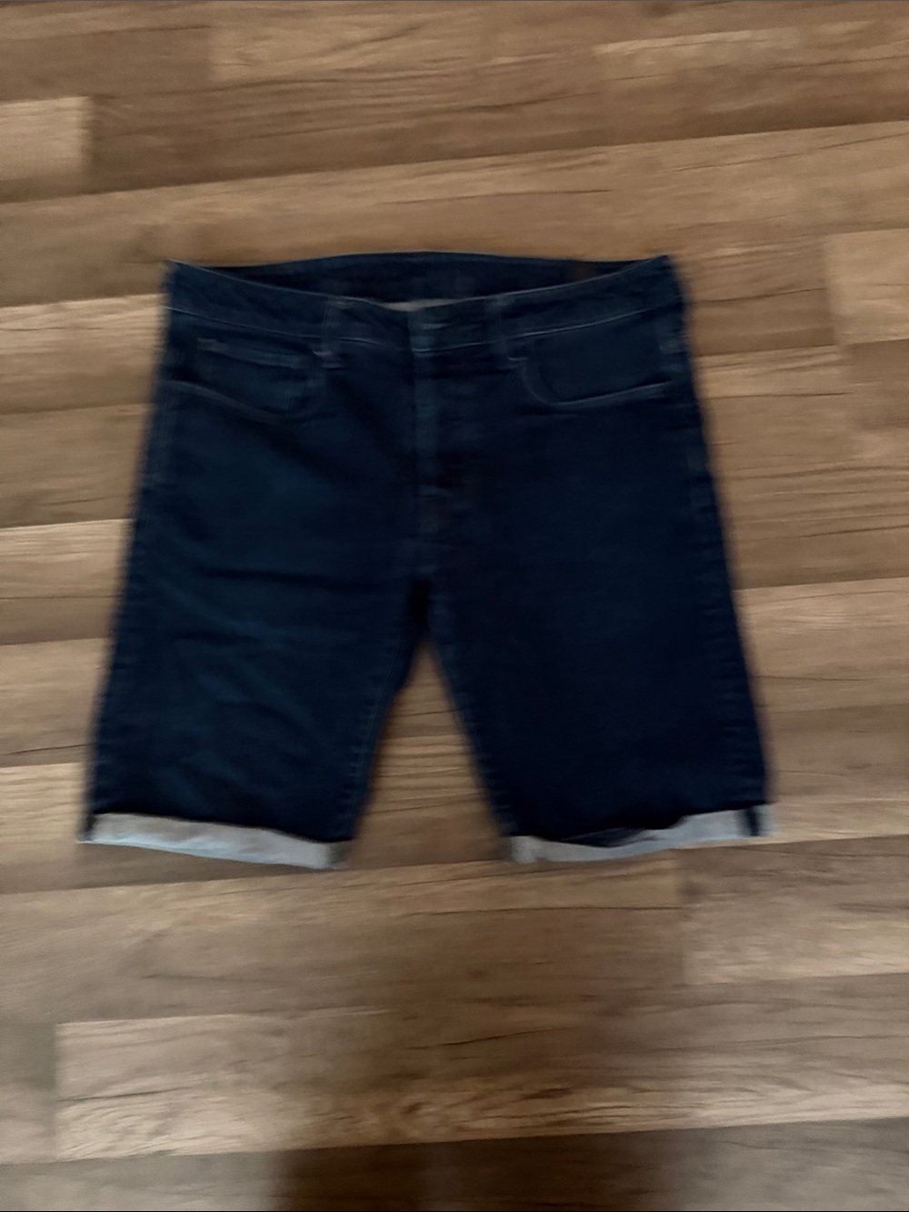 G-Star Raw Navy Folded Hem Denim Shorts